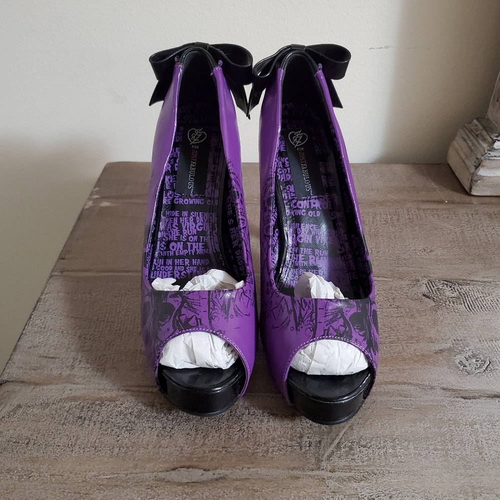 Purple and black heels